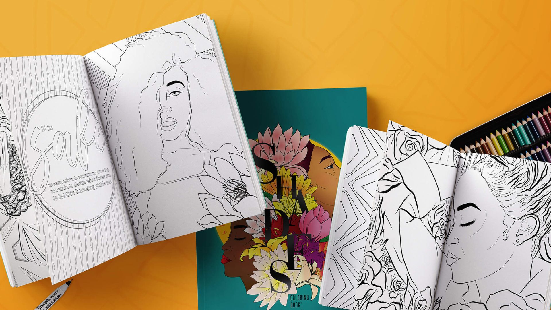 Shine In All Shades is an empowering adult coloring book.