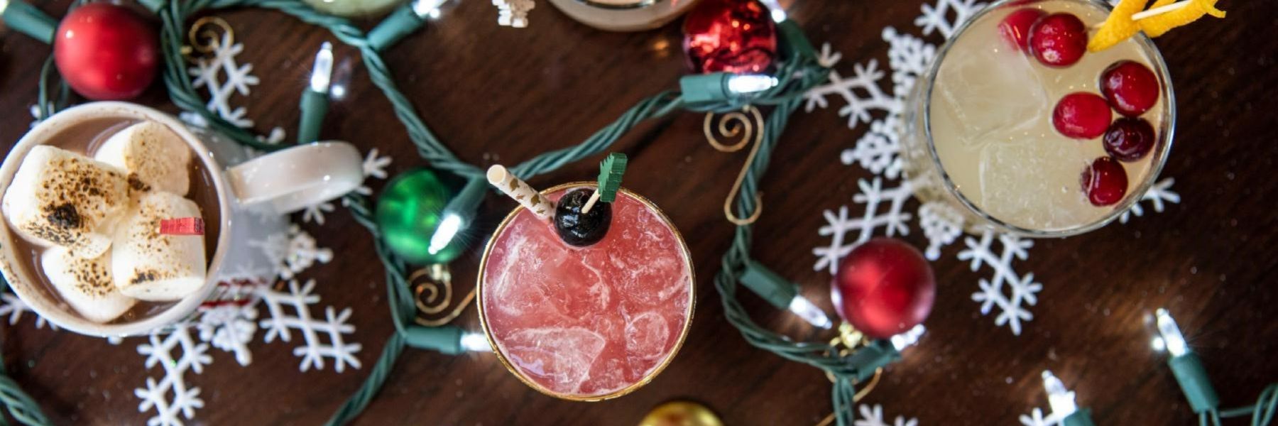 The Sleigh Shed at St. Louis Union Station offers creative holiday cocktails in a festive setting.