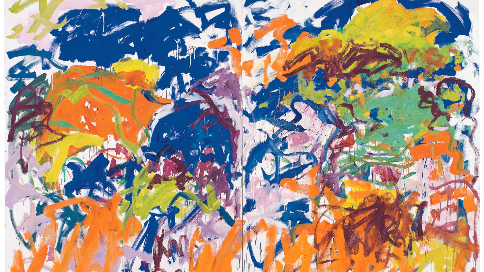 Ici by Joan Mitchell is on view at the Saint Louis Art Museum.