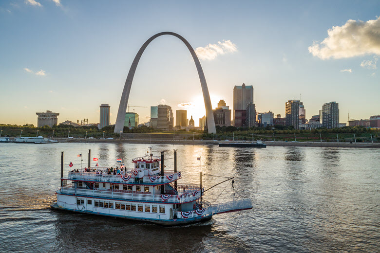 For the best views of the Gateway Arch and St. Louis’ working riverfront, climb aboard one of the Riverboats at the Gateway Arch.