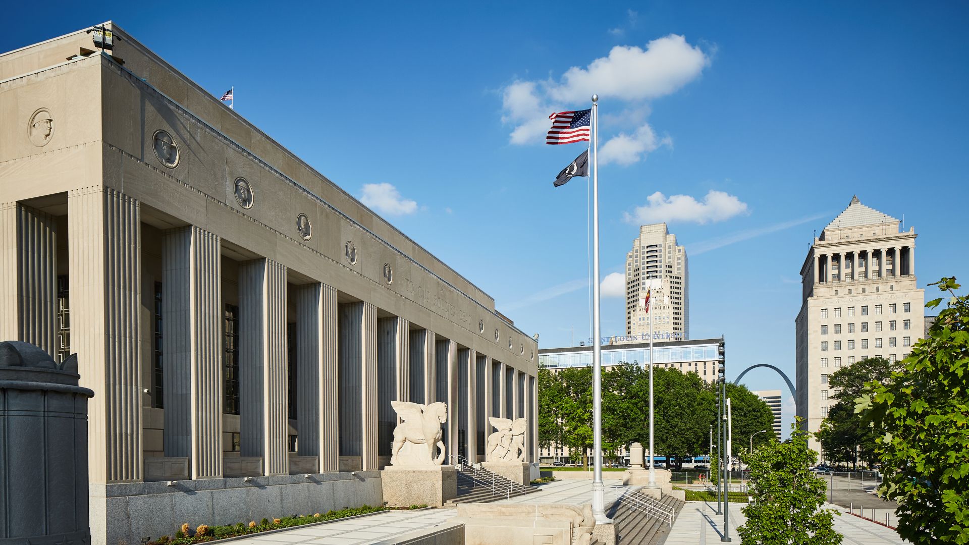 Soldiers Memorial Military Museum's architecture is LEED-certified to the Gold level and ADA compliant.