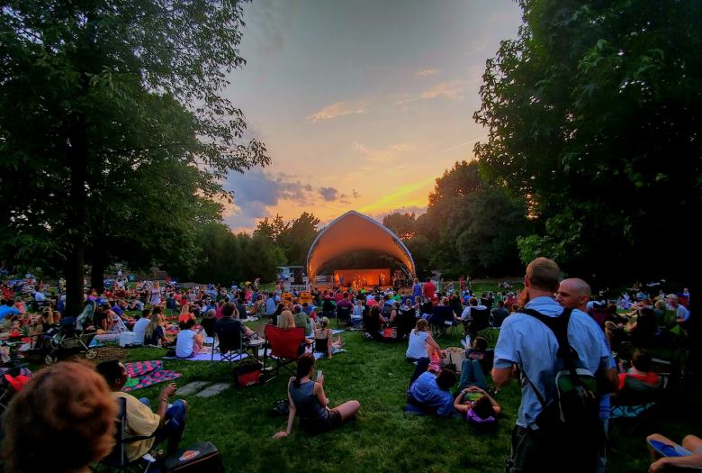 The Whitaker Music Festival at the Missouri Botanical Garden offers free concerts throughout the summer.
