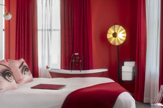 Enjoy a romantic getaway in St. Louis at the Angad Arts Hotel.