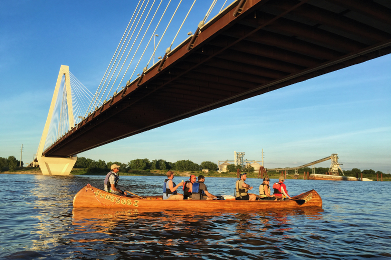 Based in St. Louis, Big Muddy Adventures guides people on canoe trips on the Mississippi River.