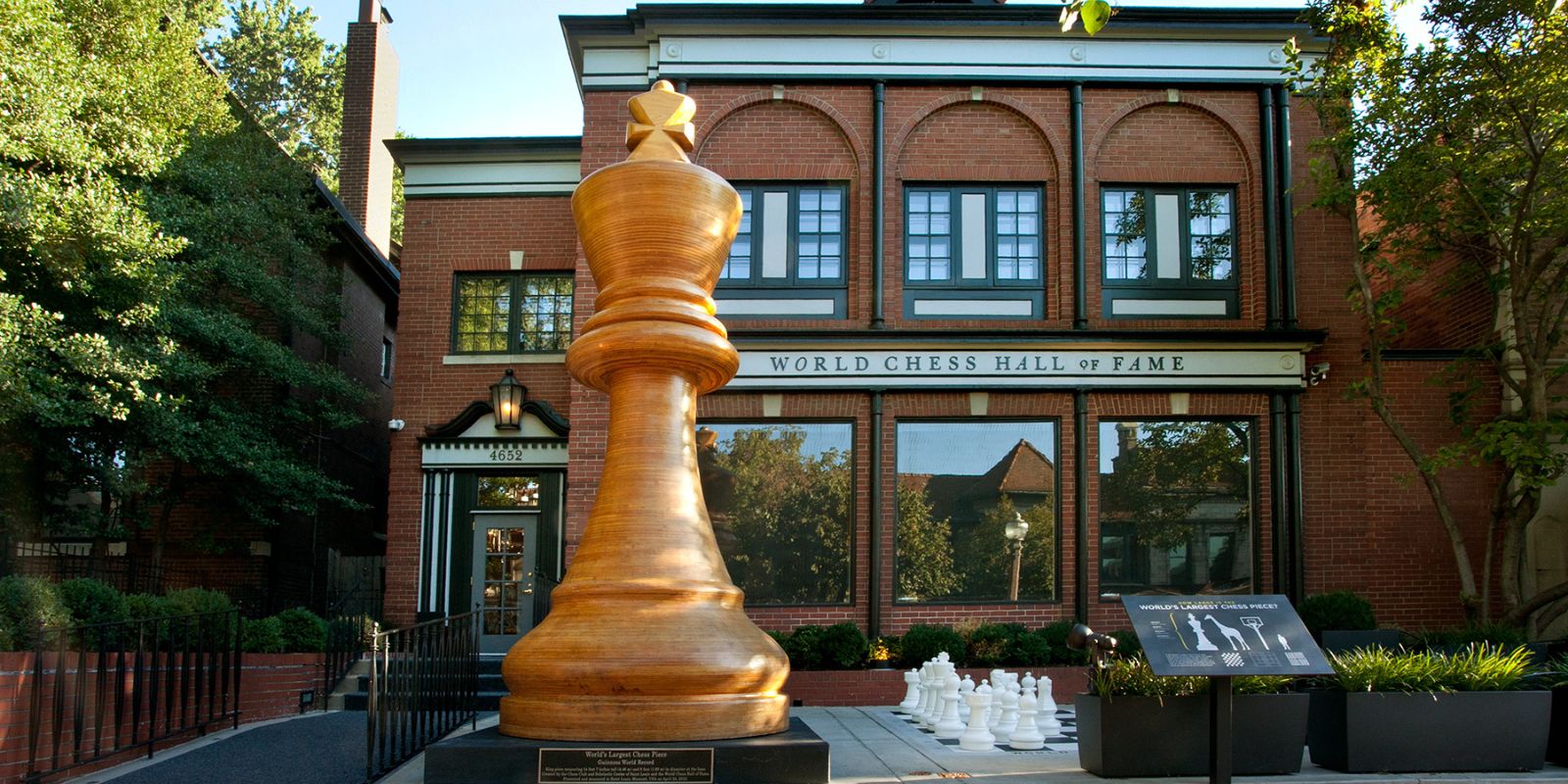 In the Central West End, the world’s largest chess piece stands in front of the World Chess Hall of Fame.