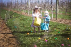 Kids hunt for Easter eggs at Eckert's.