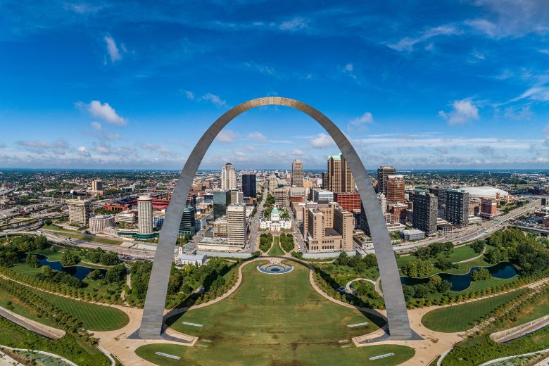 The Gateway Arch is an example of the innovative architecture in St. Louis.