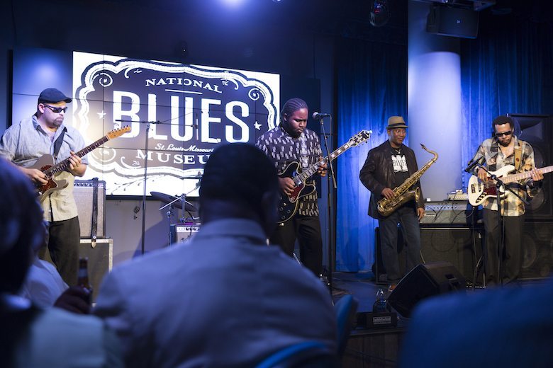 Marquise Knox performs at the National Blues Museum.