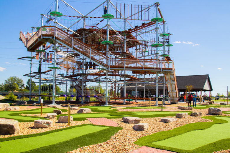 RYZE Adventure Park has a four-story Adventure Tower and an 18-hole miniature golf course.