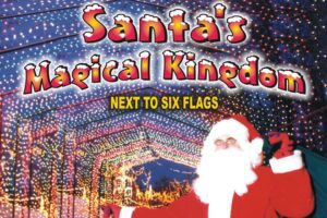 Santa's Magical Kingdom features festive holiday light displays.