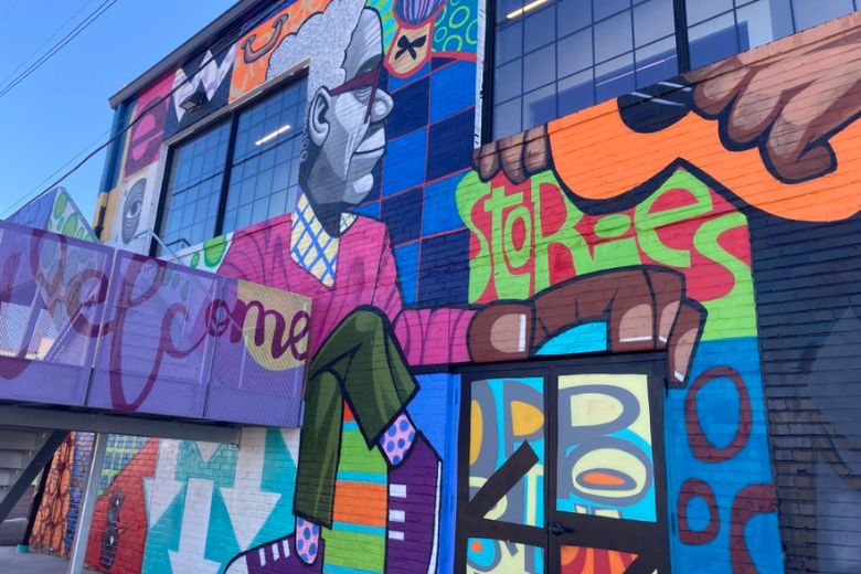 Part of The Walls Off Washington, Cbabi Bayoc’s mural is one way to connect with Black culture in St. Louis.