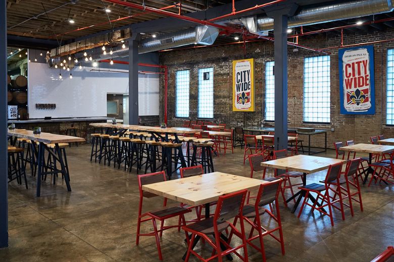 The taproom at 4 Hands Brewing Co. has two floors with plenty of space to hang out with friends and family.