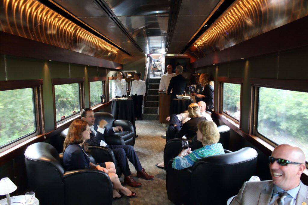 American Shortline Railrod Association Convention attendees enjoy a train ride.
