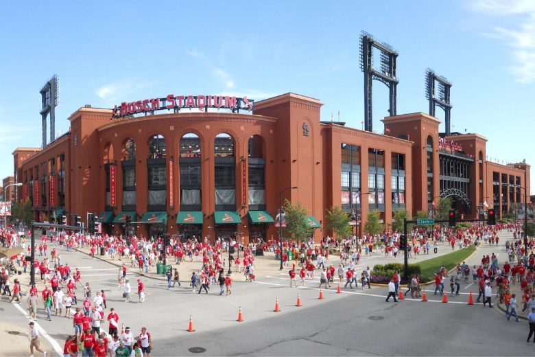 Home to the St. Louis Cardinals, Busch Stadium has retro-inspired architecture.