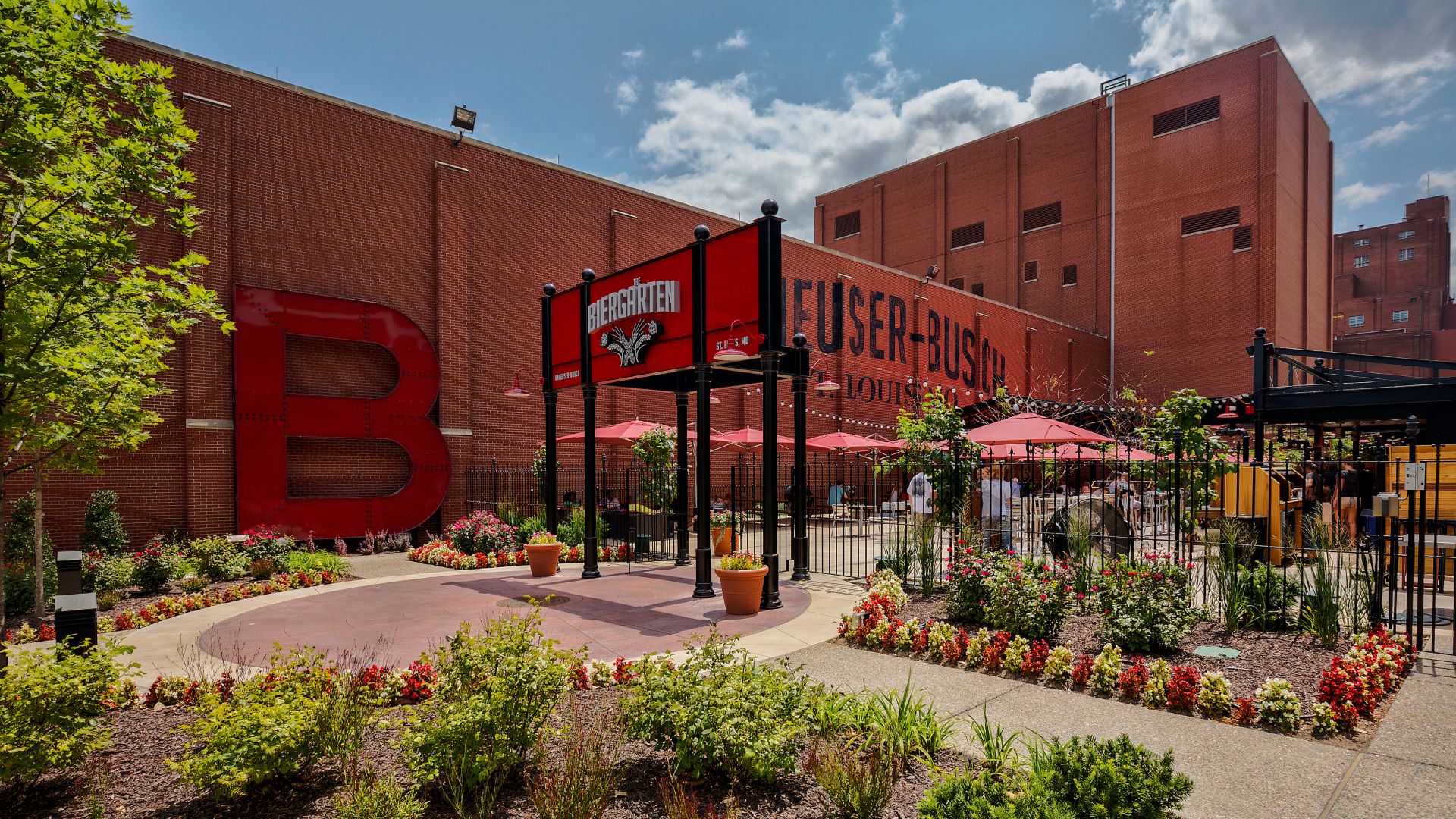 At the Anheuser-Busch Biergarten, you can enjoy a cold one on the house.