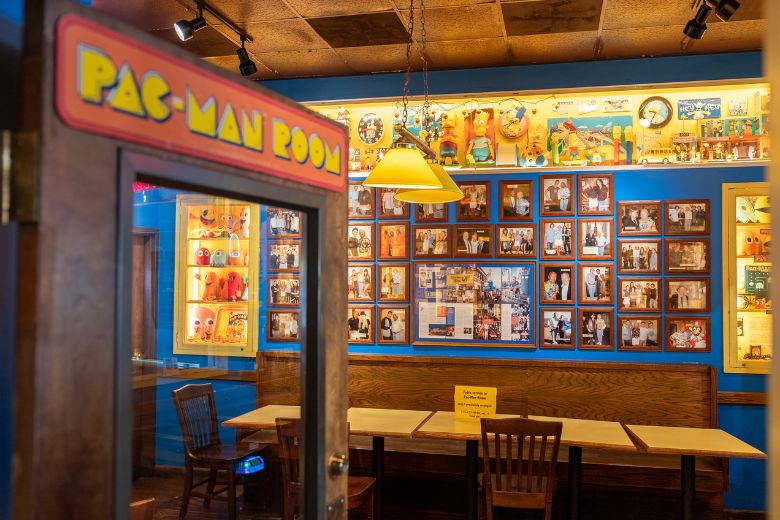 Blueberry Hill boasts an entire room dedicated to Pac Man memorabilia.