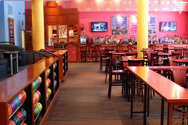 Flamingo Bowl, the bowling mecca of downtown St. Louis, features Art Deco décor, colorful designs and a vibrant atmosphere that even teenagers find fun.