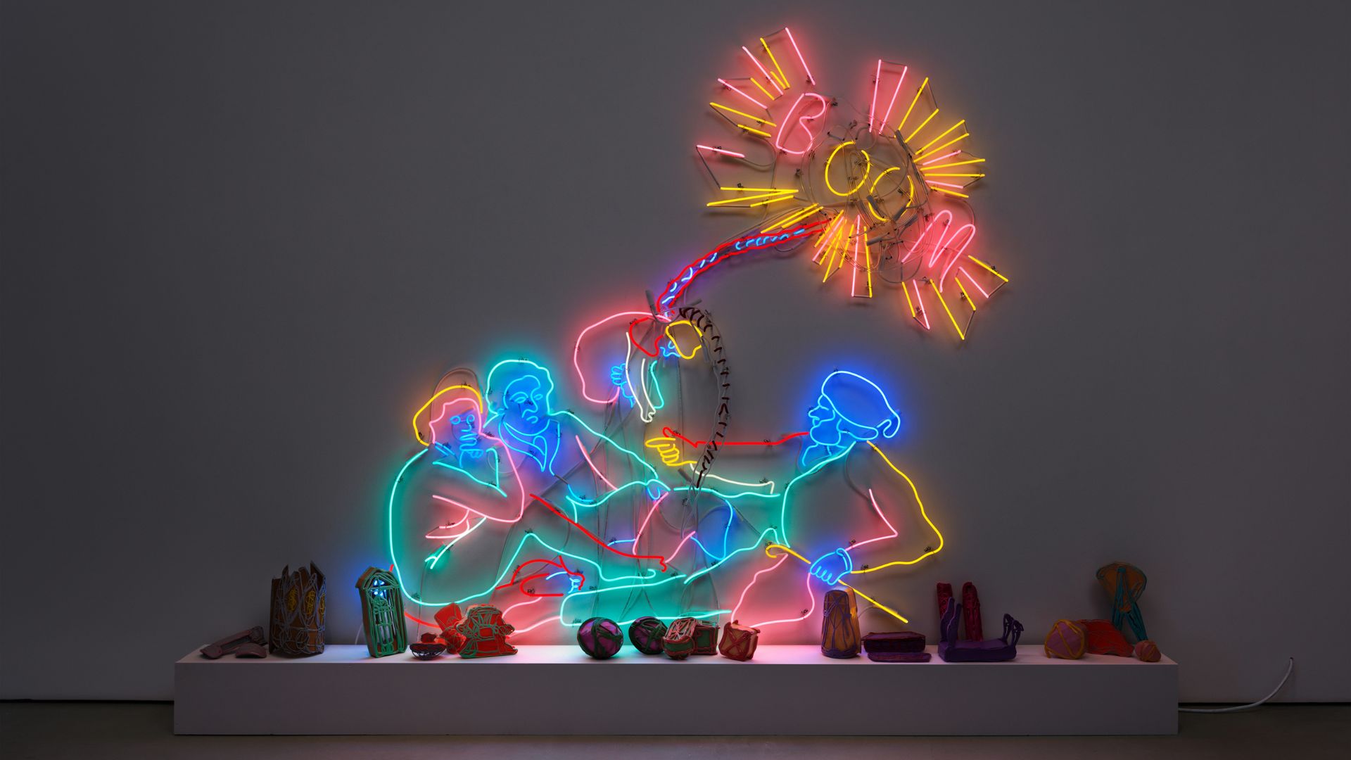 Jacolby Satterwhite's exhibition at the Contemporary Art Museum St. Louis includes animated neon sculptures.