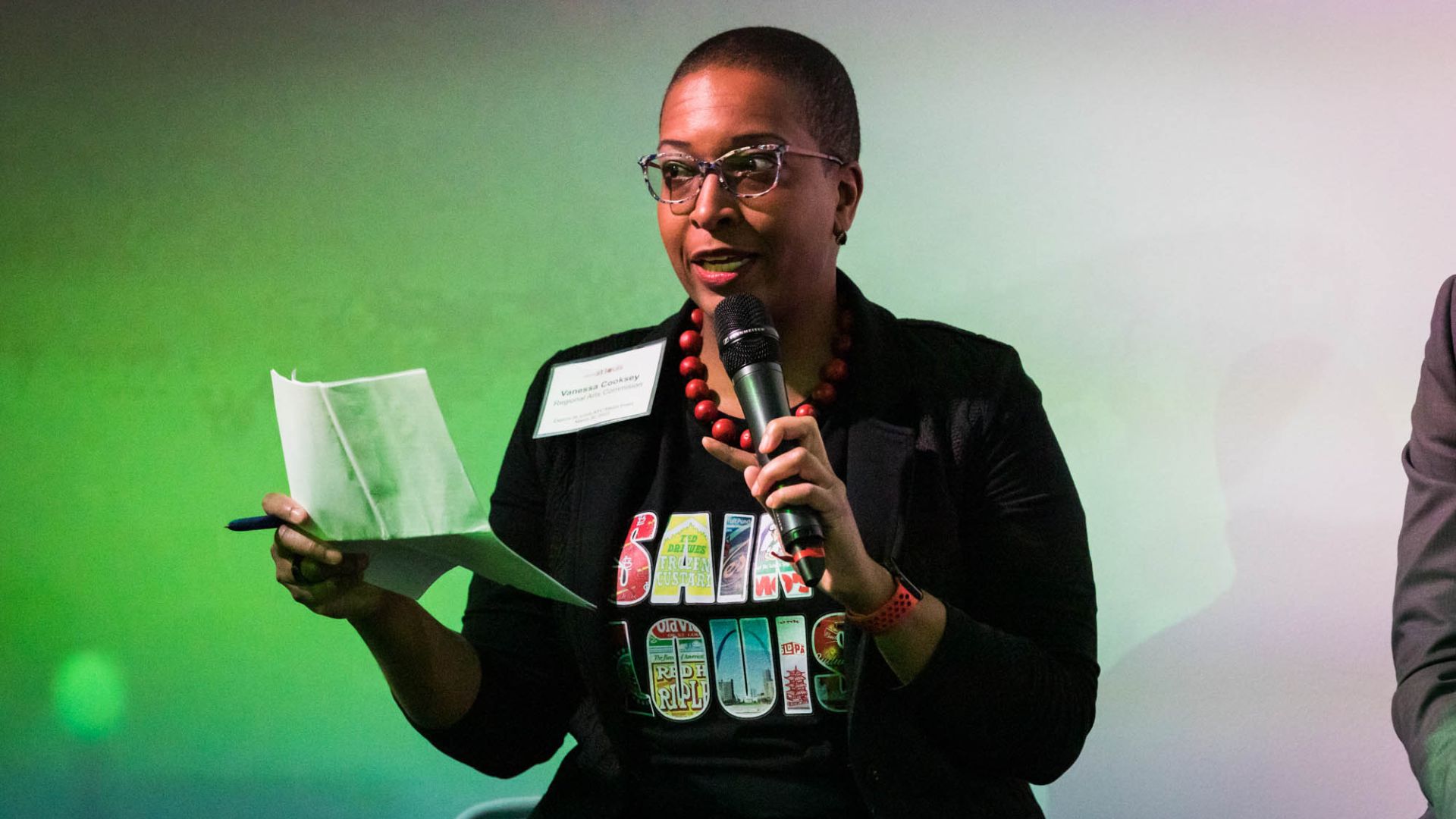 Vanessa Cooksey moderated the New York City arts panel organized by Explore St. Louis.