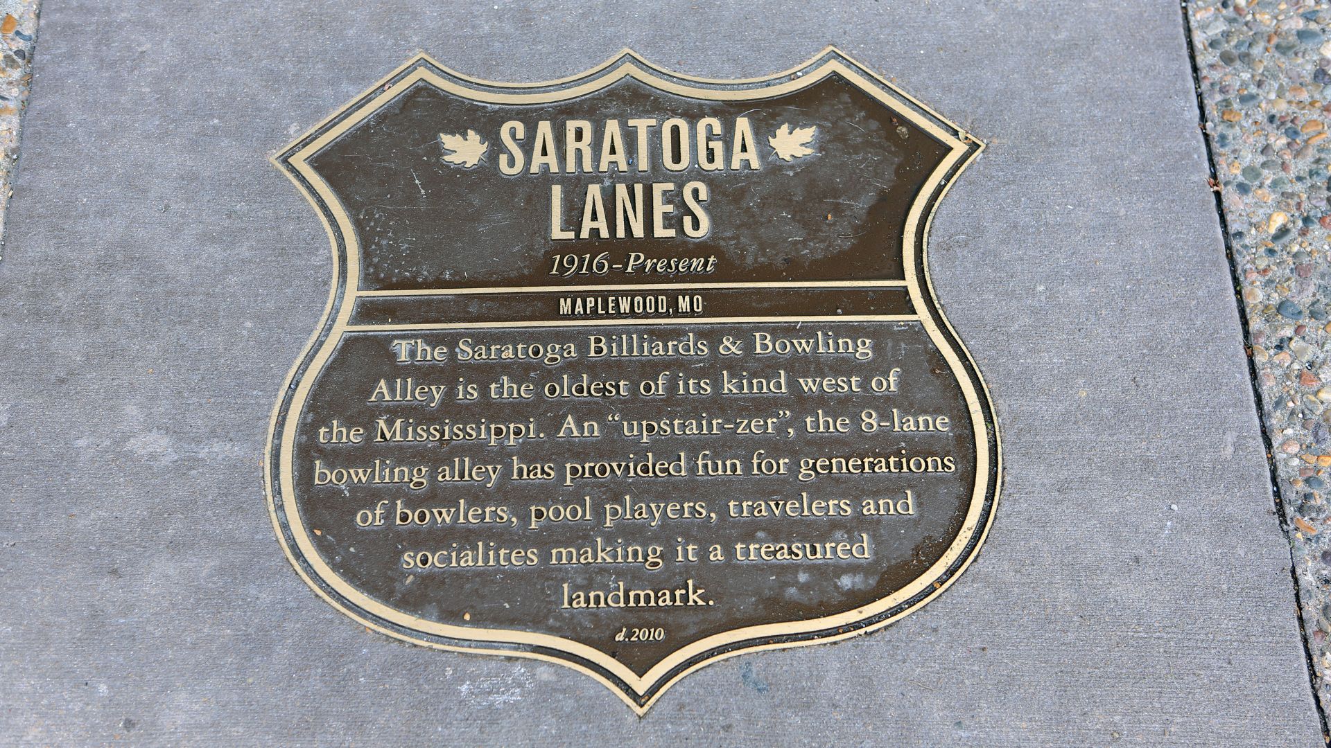 In the Maplewood neighborhood of St. Louis, there are plaques that give brief histories of businesses along the original Route 66.