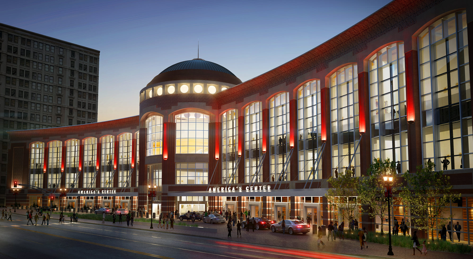 A rendering of the Washington Avenue Entrance to America's Center Convention Complex.