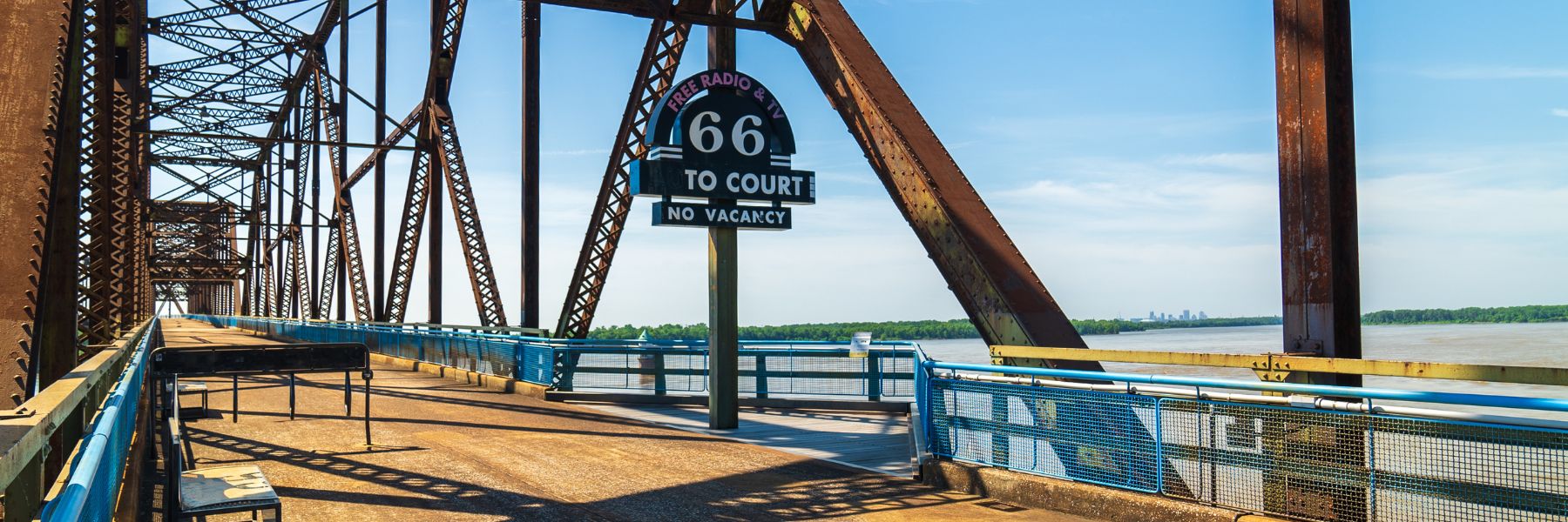 The Old Chain of Rocks Bridge was the original Mississippi River crossing on Route 66.