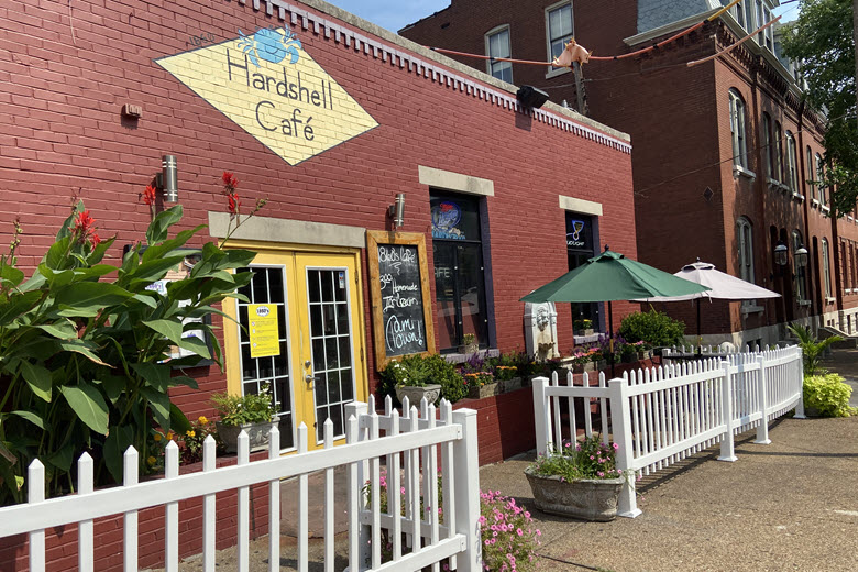 The exterior of the Hard Shell Cafe at 1860s in Soulard.