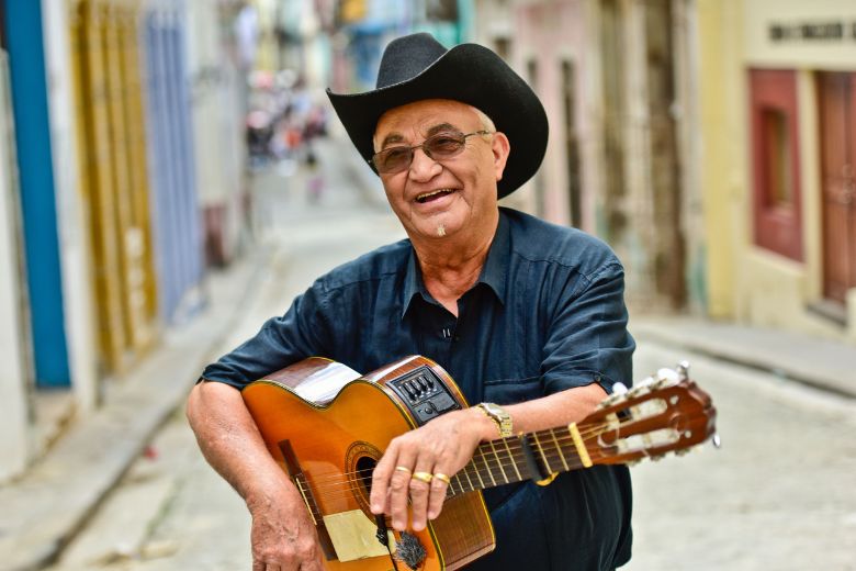 Eliades Ochoa performs at the Sheldon Concert Hall.