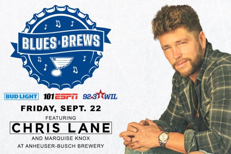 The St. Louis Blues will host an outdoor street festival with live music from Chris Lane at the Anheuser-Busch Brewery.