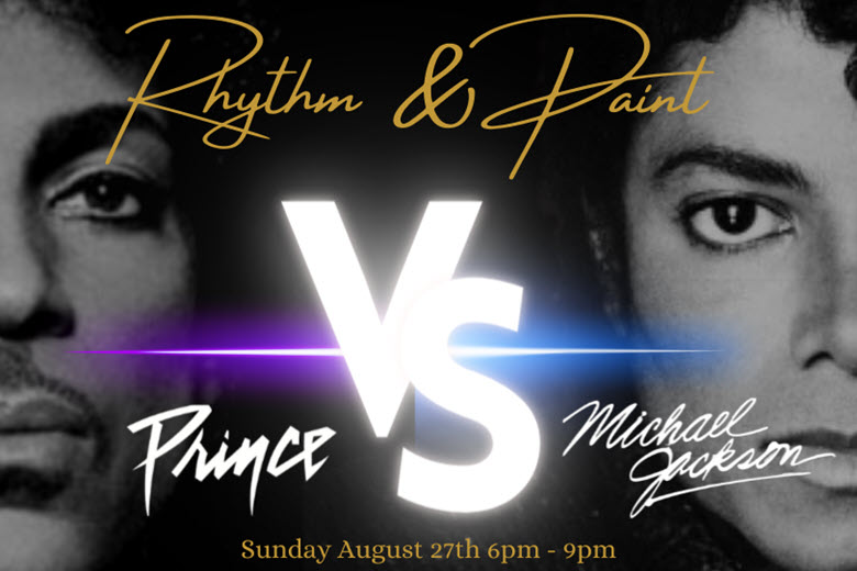 Rhythm & Paint: Prince VS MJ at Jacck Art Studio.
