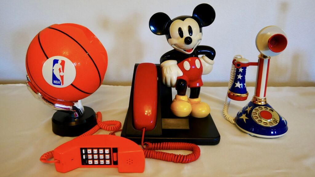 You can see character phones in the shape of a basketball, Mickey Mouse and more at the telephone museum in St. Louis.