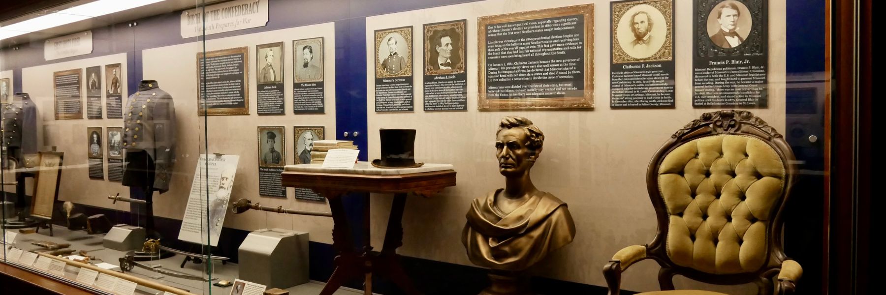 The Missouri Civil War Museum features artifacts that tell the story of Abraham Lincoln.