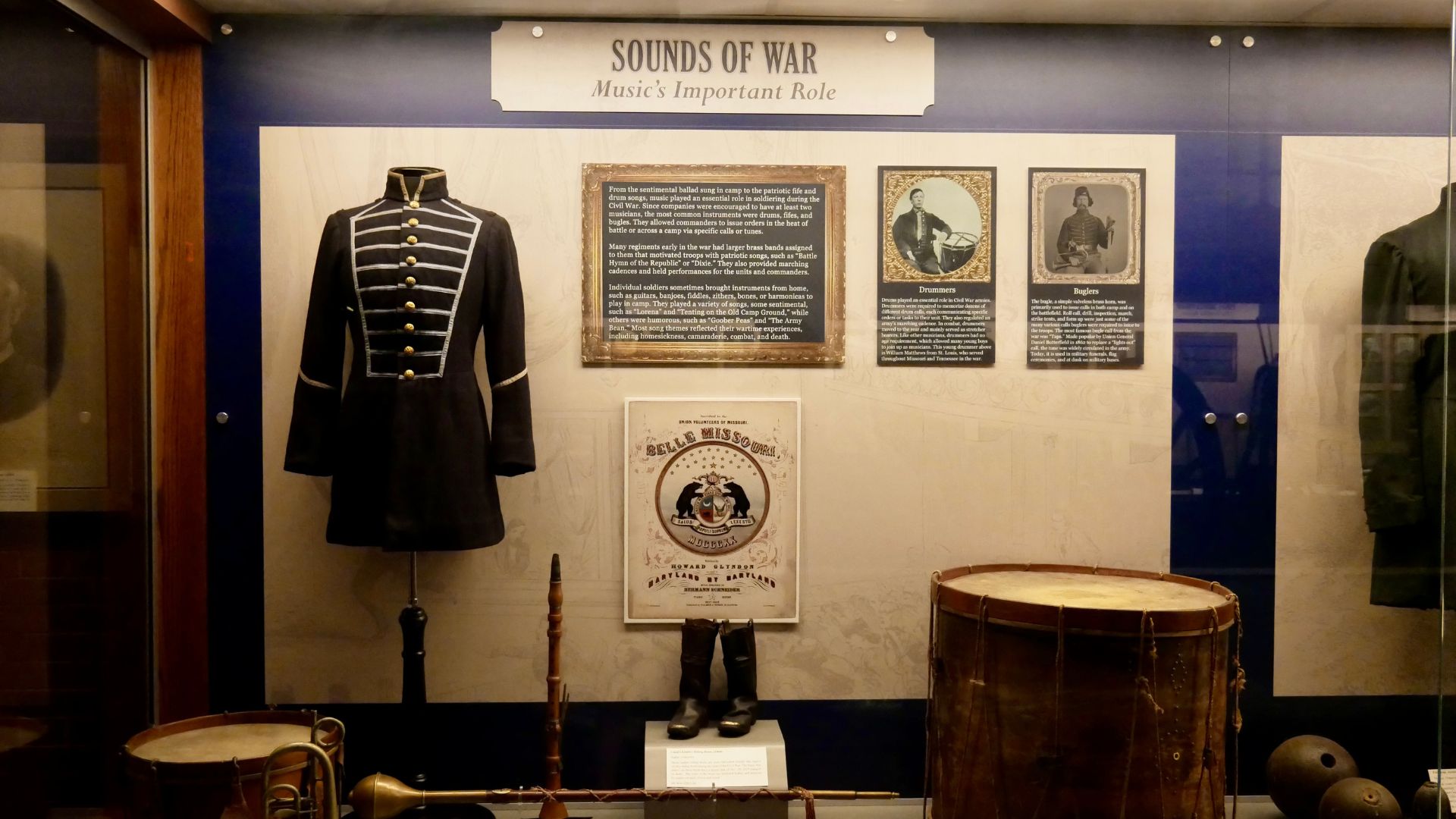 An exhibit at the Missouri Civil War Museum illustrates the important role of music in the conflict.