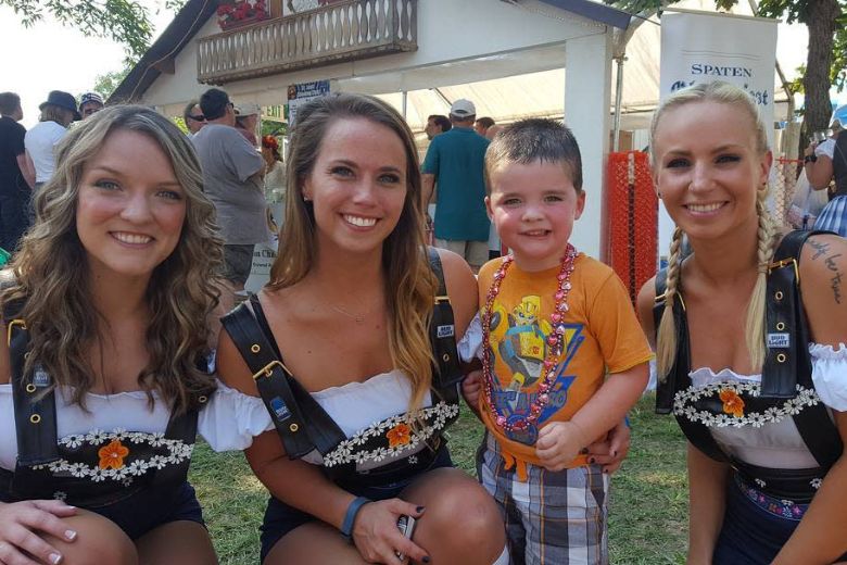 People pose at the Saint Charles Oktoberfest.