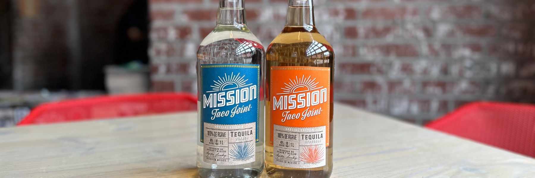 The line of private-label tequilas from Mission Taco Joint include blanco and reposado tequilas.