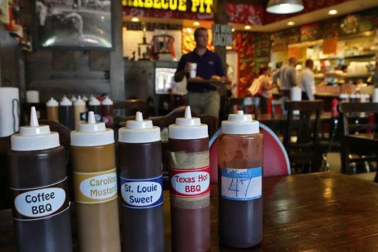 Sugarfire Smoke House offers a variety of sauces, from St. Louis Sweet to Texas Hot to Carolina Mustard.