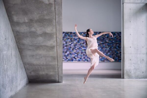 A dancer from The Big Muddy Dance Company poses at the Pulitzer Arts Foundation.