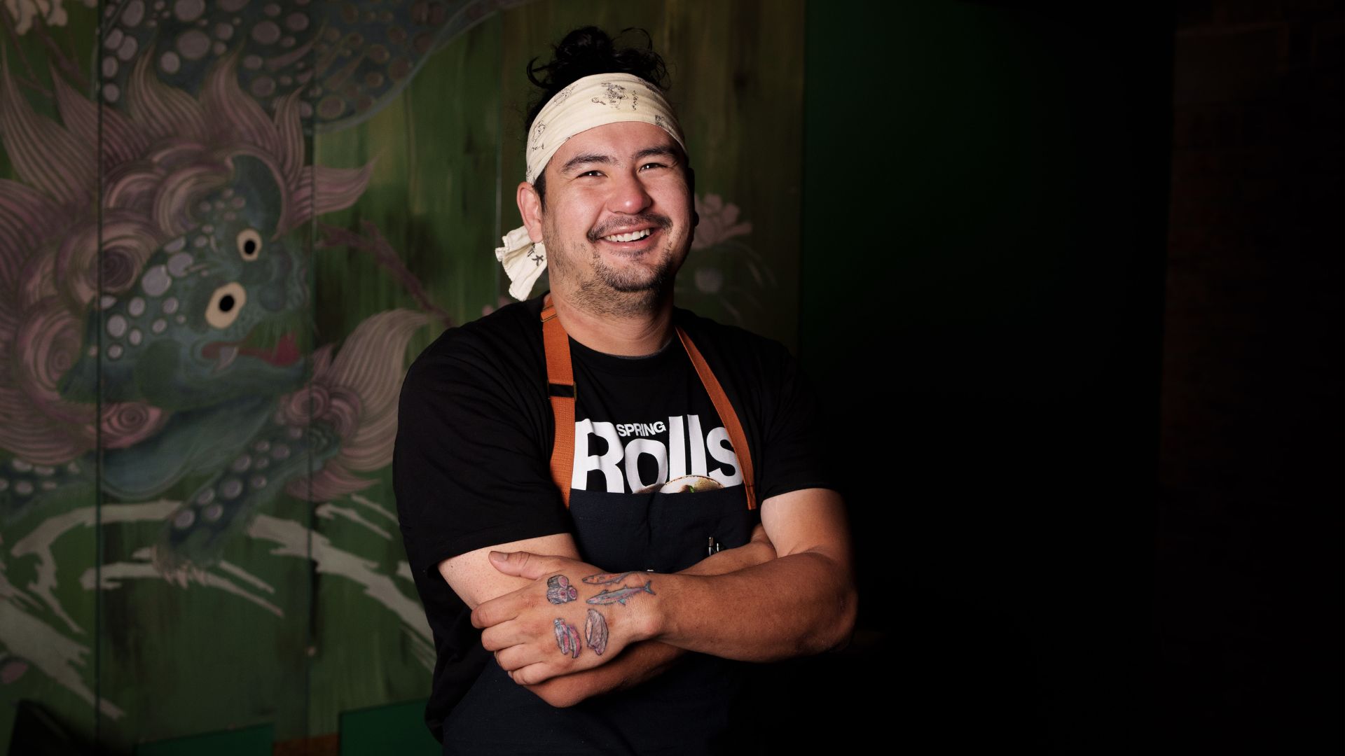 Nick Bognar poses at Indo, where he melds Thai flavors and Japanese techniques.
