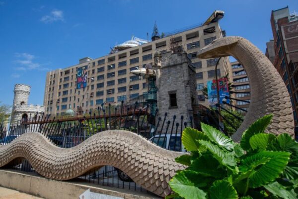 The exterior of City Museum shows its weirdly wonderful nature.