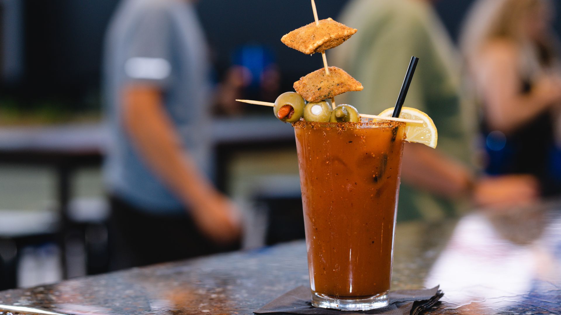Guests build their own Bloody Marys at Armory STL.