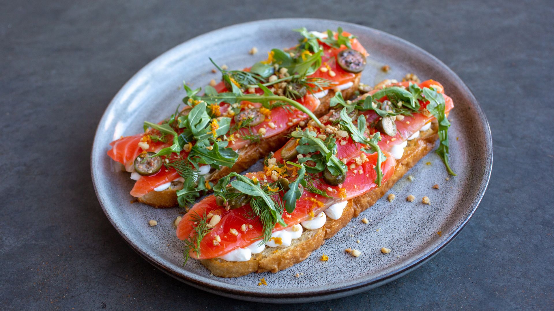 Katie's Pizza and Pasta Osteria serves brunch dishes such as salmon toast.