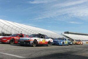 Cars line up during the Rusty Wallace Racing Experience at World Wide Technology Raceway.