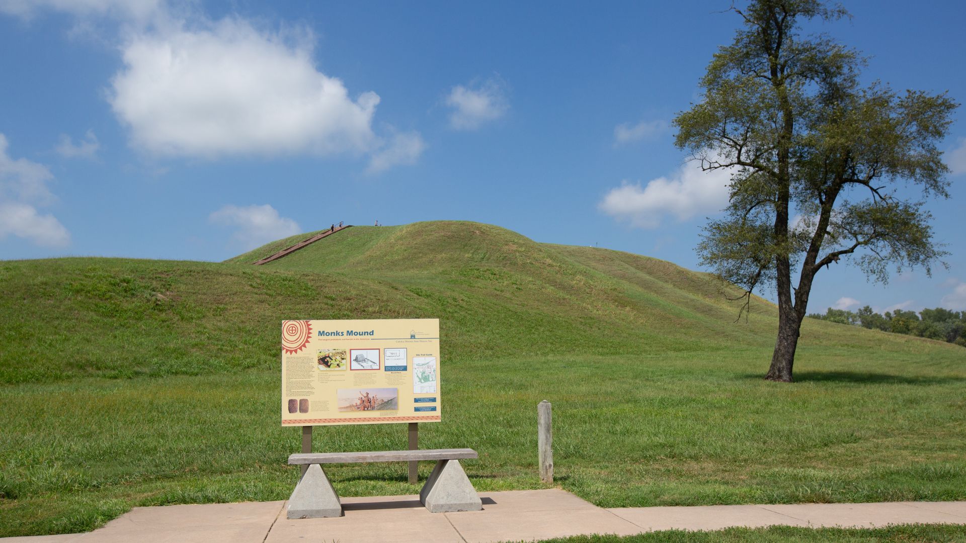 Cahokia Mounds State Historic Site has interpretive signage.