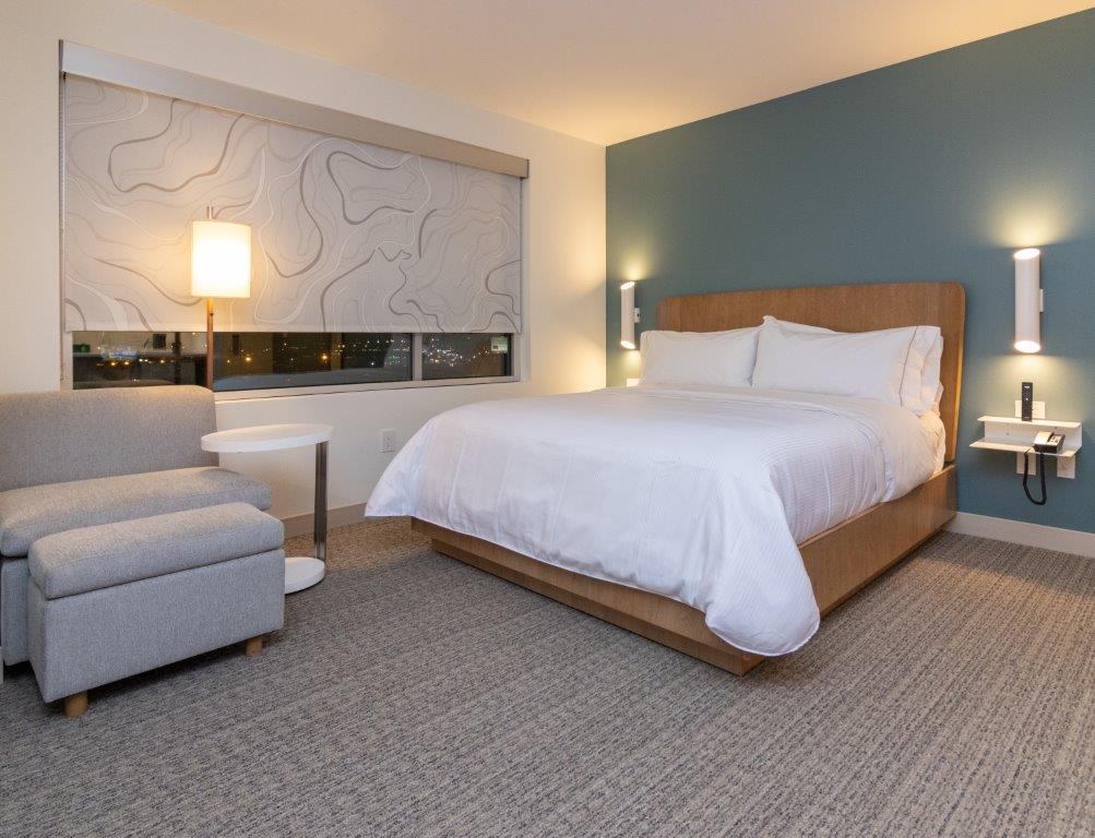 A king standard room at the Element St. Louis Midtown.