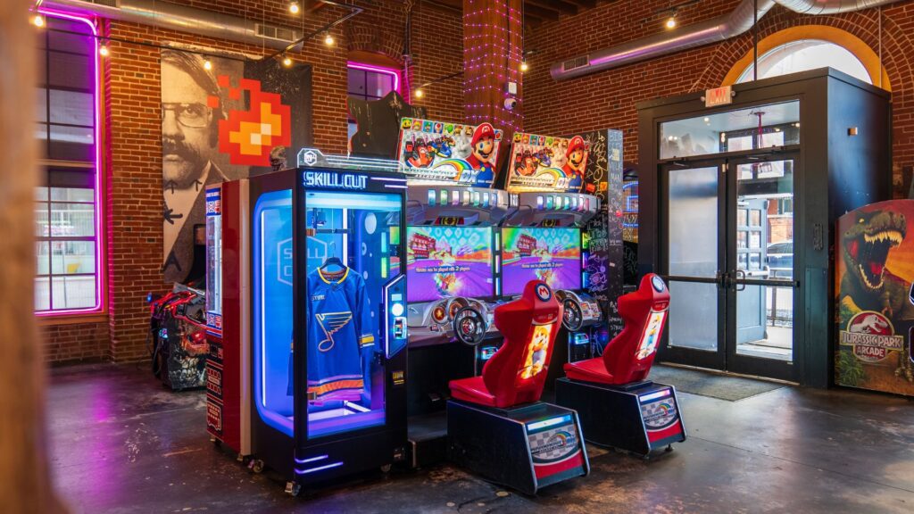 Start Bar offers arcade games along with food and drinks.