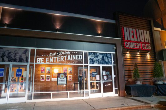 The entrance to Helium Comedy Club St. Louis.
