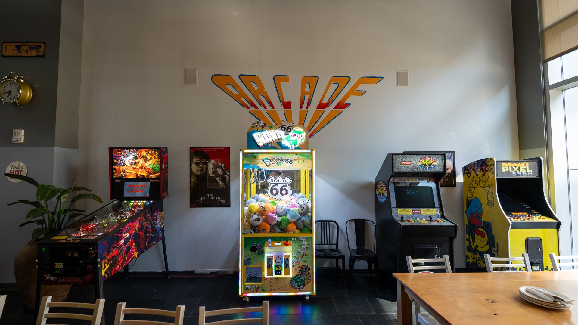 An arcade provides endless entertainment.