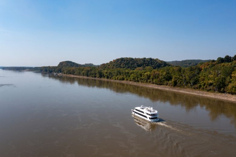 Miss Augusta is a luxury yacht that offers public cruises and private charters through Missouri wine country.
