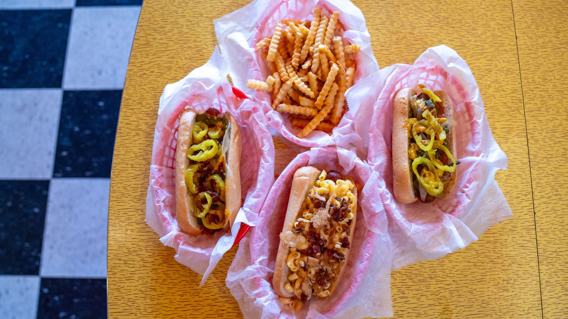 Steve's Hot Dogs serves cold-smoked, fire-grilled hot dogs and crinkle fries.
