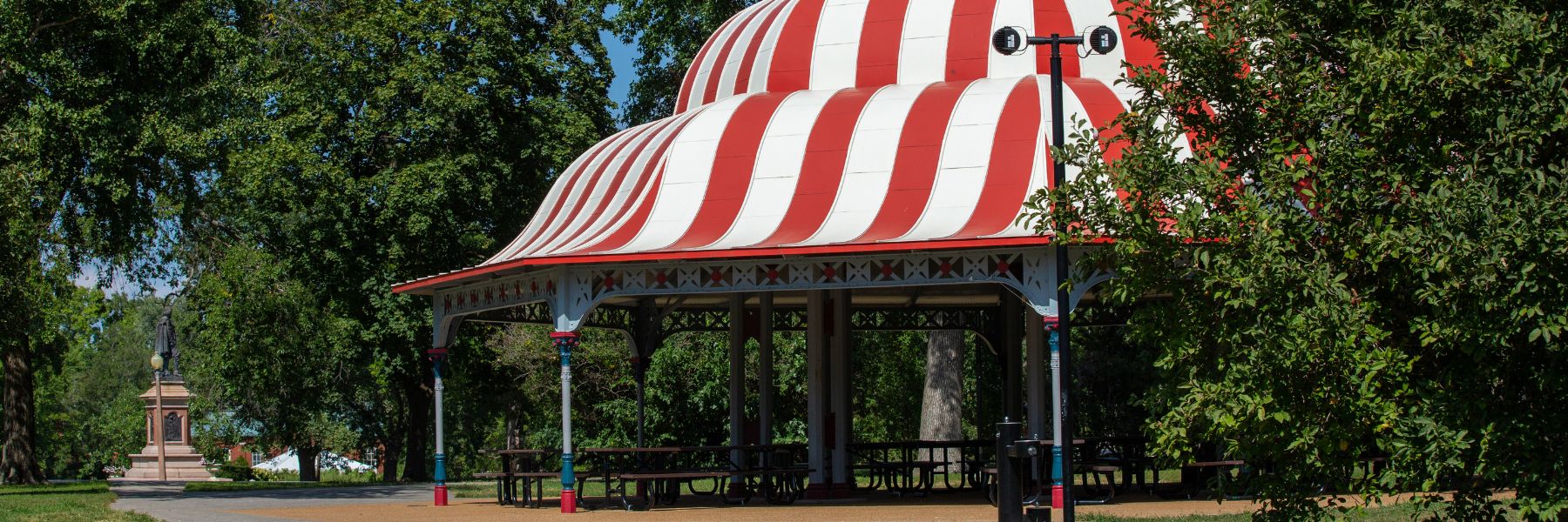 Vibrant pavilions make Tower Grove Park one of the most iconic parks in St. Louis.